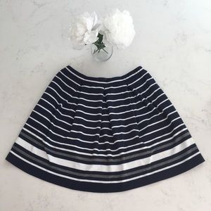 Max Studio Navy Stripe Skirt